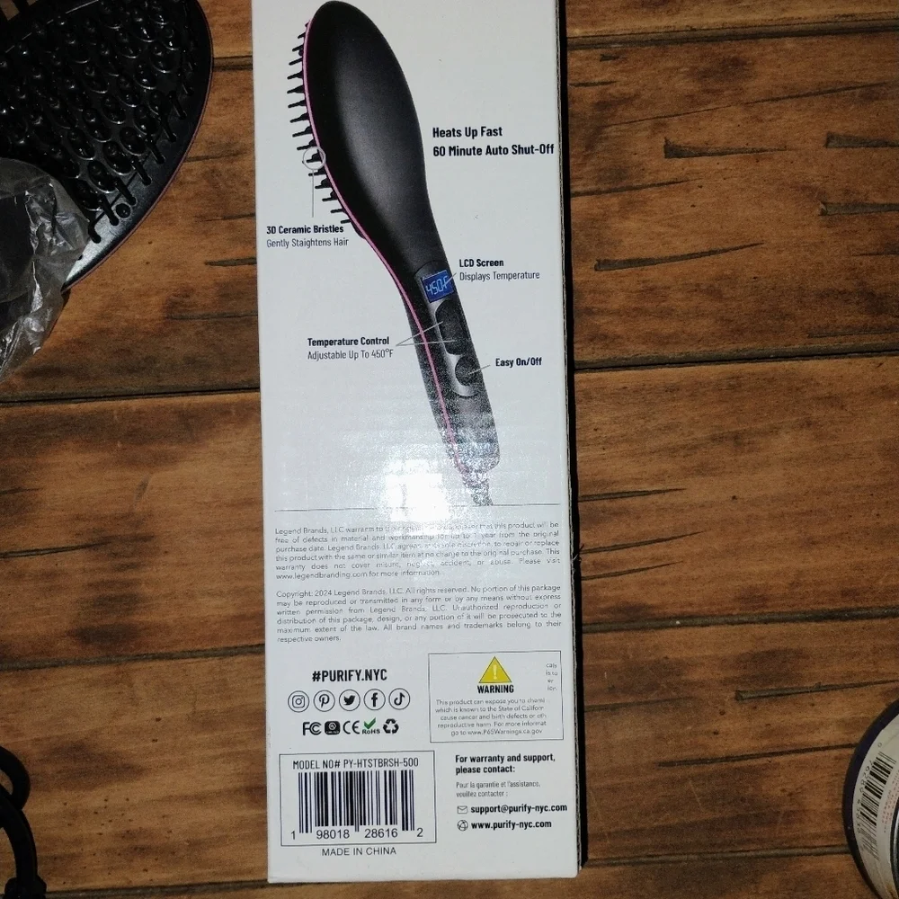 NEW Purify Hair Straightener Brush – Home & Travel Solution